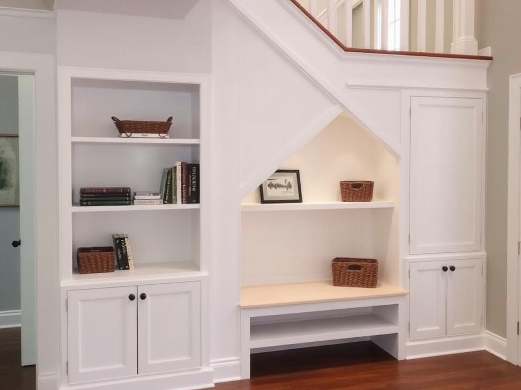 Under-Stair Built-In Reading Nook - after