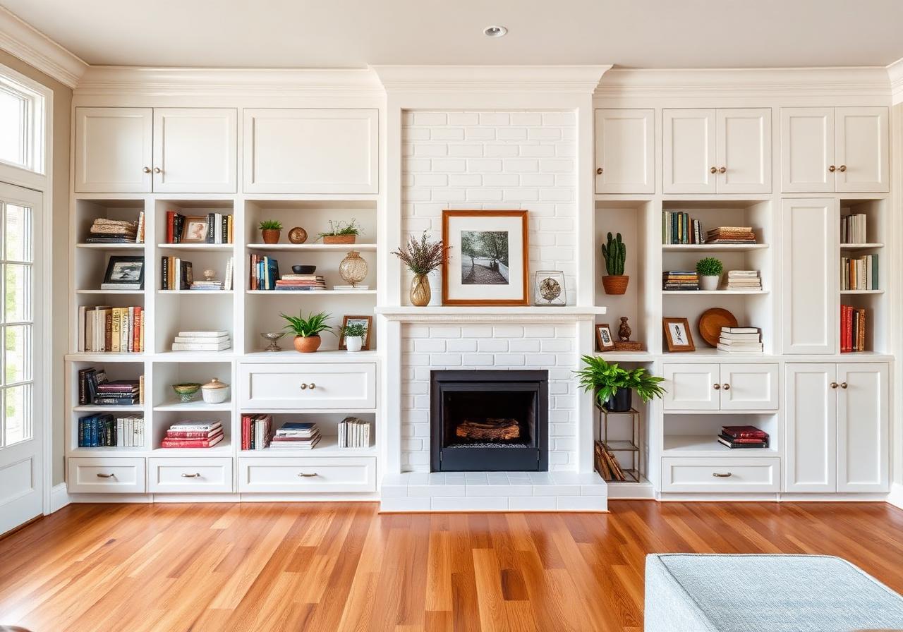 Custom Built-In Fireplace Wall - after